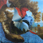 Paesaggio intimo, 2024 . collage and acrylic on canvas . cm 30x30