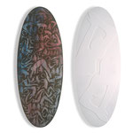 Dal caos al cervello e ritorno, 2000 . acrylic and bas-relief on wood - cm 160x 56 (each one)