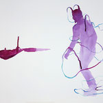 La macchina del sangue, 2023 . cm 29,6x40,6 . watercolor on paper