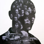 Egemonia della lotta, 2013 - acrylic and collage on canvas - cm 60x40
