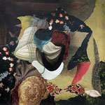 Untitled, 2020 . collage on wood . cm 51,5x50