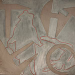 Le parole per dirlo, 2005  - acrylic and iron on wood - cm 76x83