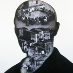 Senza titolo (L'esserci come comprensione), 2013 - acrylic and collage on wood - cm 66x57