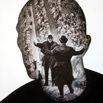 Una rotta parola (Il Muro), 2011 - acrylic and collage on wood - cm 59x46