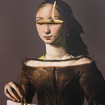 Untitled, 2024 . wood, collage and acrylic on canvas . cm 40x30