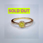 K18キャンディーイエローダイヤモンドリング　D：0.24ct(キャンディーイエロー）・0.30ct　現行サイズ：11番　￥179,000(税込）