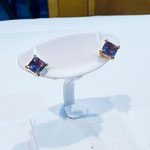 K18アイオライトピアス　Ａ:0.25ct×２（スクエアカット）　キャッチ留め式　￥12,000（税込）