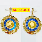 K18ツバルホースコイントップ（サファイアガラス付）　1/25オンス　枠：3.5g　￥159,000（税込）