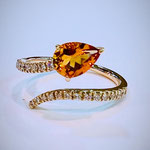 K18マデイラシトリン・ダイヤリング　S：5×7mm　Ð：0.17ct　地金重量：2.01g　現行サイズ：9番　¥145,000（税込）