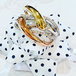 K18YG・PG・WGダイヤリング　D：0.25ct　地金重量：7.42g　現行サイズ：12番　￥178,000（税込）