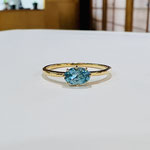 K18ブルージルコンリング　Z：0.76ct　リング幅：1.2mm　現行サイズ：11番　￥58,000（税込）