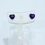 Ptアメジストピアス　ハートカット　0.36ct×２　縦：5.5mm　幅：4.5mm　￥14,000（税込）