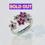 K18WGルビー・ダイヤリング　R：0.50ct　D：0.63ct　サイズ直し可能範囲：8番～13番　￥270,000（税込）