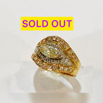 Pt・K18PGダイヤピンキーリング　D：0.31ct（マーキスカット）　0.41ct(メレートータル）　現行サイズ：5番　￥118,000（税込）