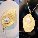 SV淡水真珠ブローチ兼トップ 　P：12㎜up　縦：6.3cm　幅：3.4cm　鉄砲式金具　¥88,000（税込）