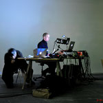 Frank Schulte performing electronics in the project socic architecture