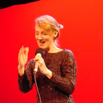 Lauren Newton, american friend and vocalist, here acting in a live performance