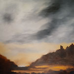 Sentinelle de pierre - huile sur toile 80x80