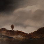 Ondes orageuses - huile sur toile 30x30
