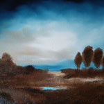 Rêve d'azur - huile sur carton toilé 40x40