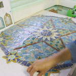 étoile en casson, céramique cassée et assemblée