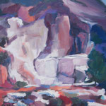 Marmorsteinbruch Carrara,  Öl/Lw, 50 x 50 cm
