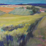 Landschaft bei Statzing, Acryl/Lw, 50 x 50 cm