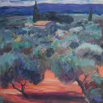Olivenhain in der Provence,  Öl/Lw, 70 x 70 cm