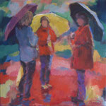 Regen in der Toscana,  Öl/Lw, 40 x 40 cm