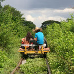 Cambodia´s exclusive public train system - the bamboo train, Battambang / Cambodia, Copyright © 2011