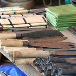 recycled bomb scrap on a market in Phonsavan / Laos, Copyright © 2011