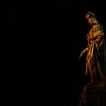 Statue of Charles IV near Charles Bridge at night - Prague / Czech Republic, Copyright © 2011