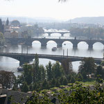 Vltava view with four out of thirteen bridges - Prague / Czech Republic, Copyright © 2011