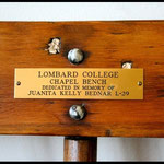Lombard College chapel bench