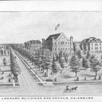 drawing of the campus and buildings