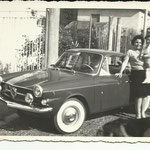 1962 - Madre e bimbo con auto - mother and baby with car