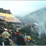 Tibet Lhasa, esposizione grande tanka
