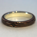 Ring; Mokume Gane Silber/Kupfer, geätzt und gebeitzt