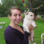 Charlotte met een pup