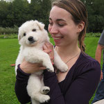 Charlotte met een pup