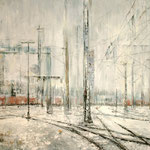 Gleislandschaft im Schnee // Stuttgart Hbf // 100 x 180cm // verkauft // auf Anfrage ev. Weiterverkauf möglich