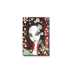 Magnet La fille geisha. Magnet rigide rectangulaire 80x55mm.