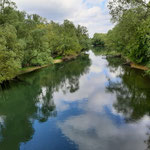 Eine ehemalige Rheinschlinge trennt die "Insel" von Ketsch - Foto Helga Blender