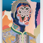 Kohei Kyomori Men-UN Canvas . Giclee print.Japanese pigment.UV resin. W72.7 × H91 cm