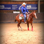 Thomas Müller hat den 3. Platz in der Prüfung " Reining" belegt