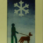 Schneeflocke, 2009, Hinterglasmalerei auf Industrieglas, 43 x 73 cm, 380,-€