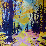Fächerallee, 1993, Mischt./LW, 100 x 100 cm, Privatbesitz