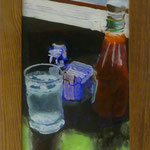 Ketchup, Eiswasser, 2001, Hgl, 26x50 cm, 100,-€
