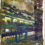 Bahnhof, Ölpapier, 1988, 51 x 67 cm