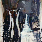 Karaffe, Ölpapier, 1988, 87 x 125 cm